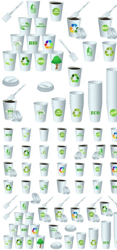 简洁生态纸杯设计图片