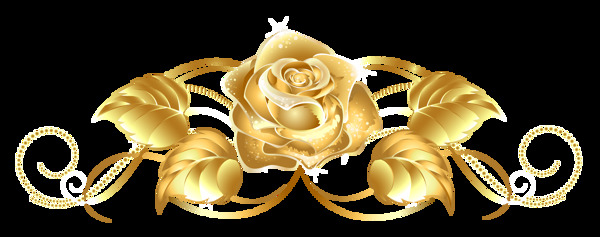 金色玫瑰花png元素