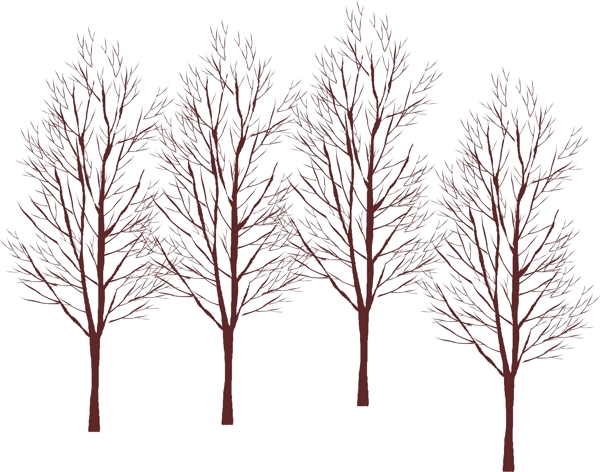 秋冬季的树ai矢量图