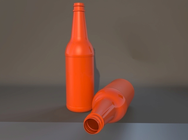 橙色瓶子贴图样机图片