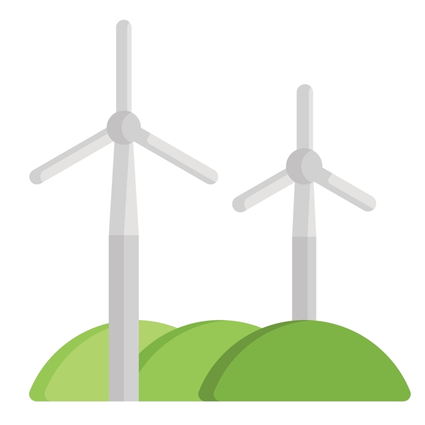 风车环保发电插画