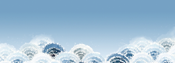 蓝色海浪平面手绘背景图