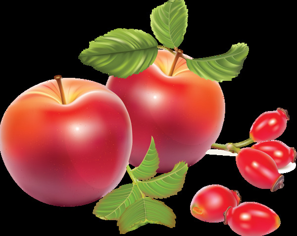 漂亮红颜色苹果免抠png透明图层素材