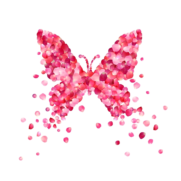 粉色蝴蝶矢量海报设计素材