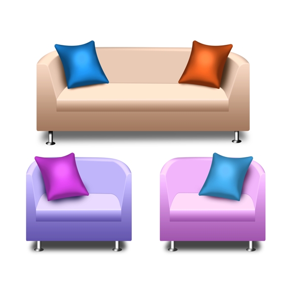 日常生活用品沙发效果图案素材