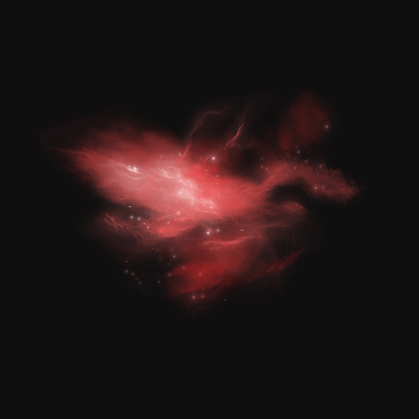 红色写实星云元素