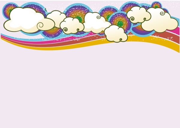 云朵彩虹背景图片