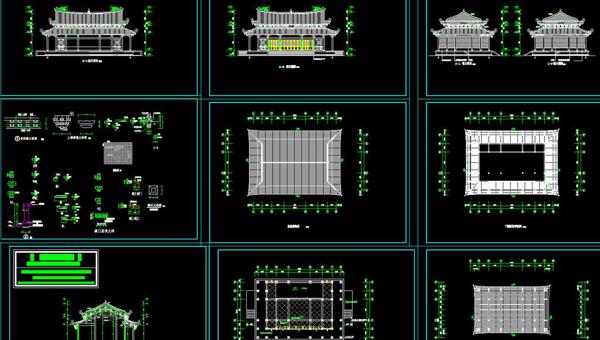 道家仿古建筑大殿建施图