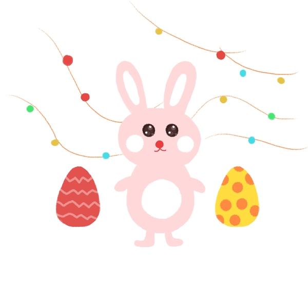 手绘小清新复活节兔子