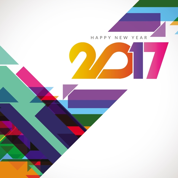 新年背景2017几何色彩丰富的形状