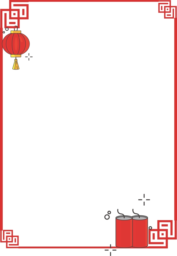 中国风大红色节日边框设计