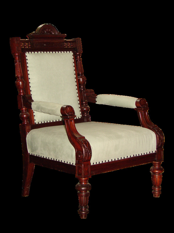 米白色红木椅子免抠png透明素材