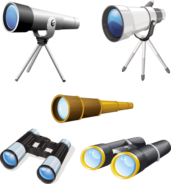 望远镜和望远镜Illustraiton