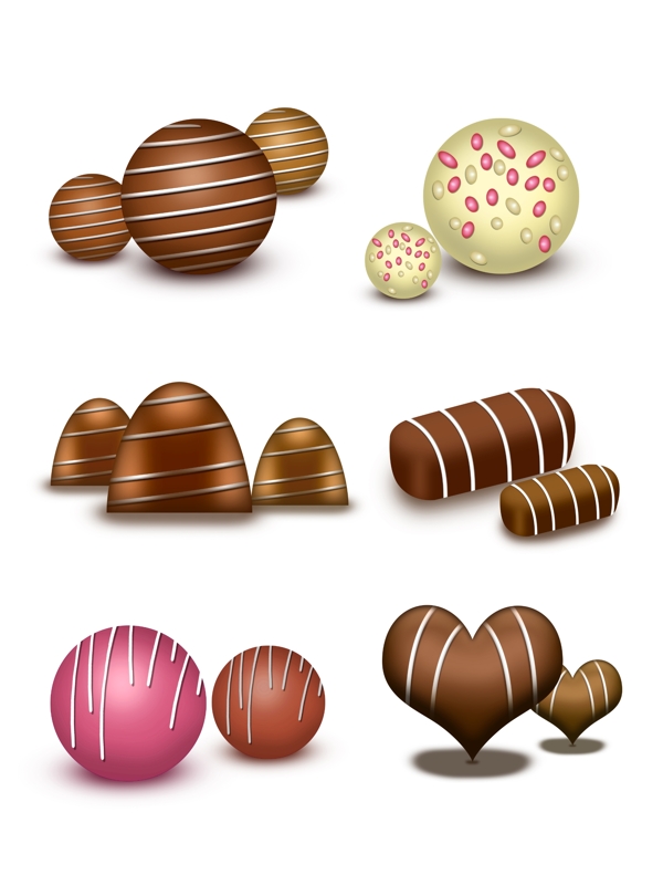 六款巧克力效果图案素材