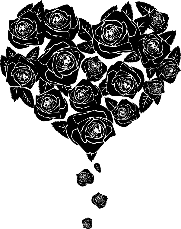 心黑玫瑰的形状