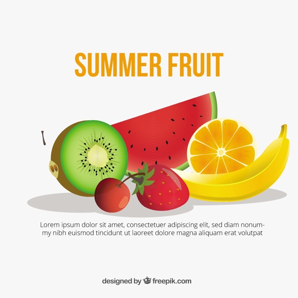 夏日水果背景模板