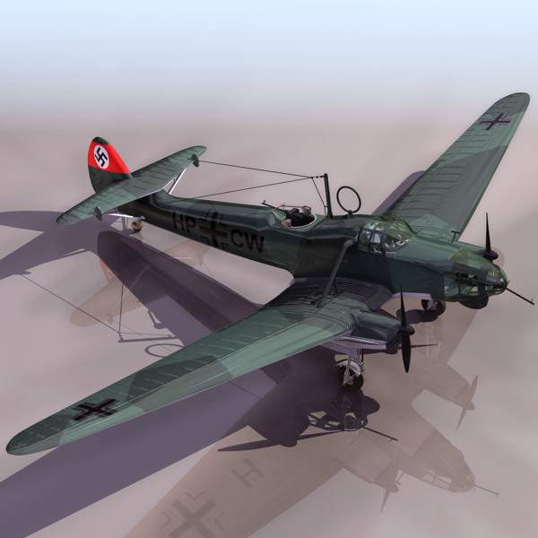 三维模型的飞机fw58b飞机