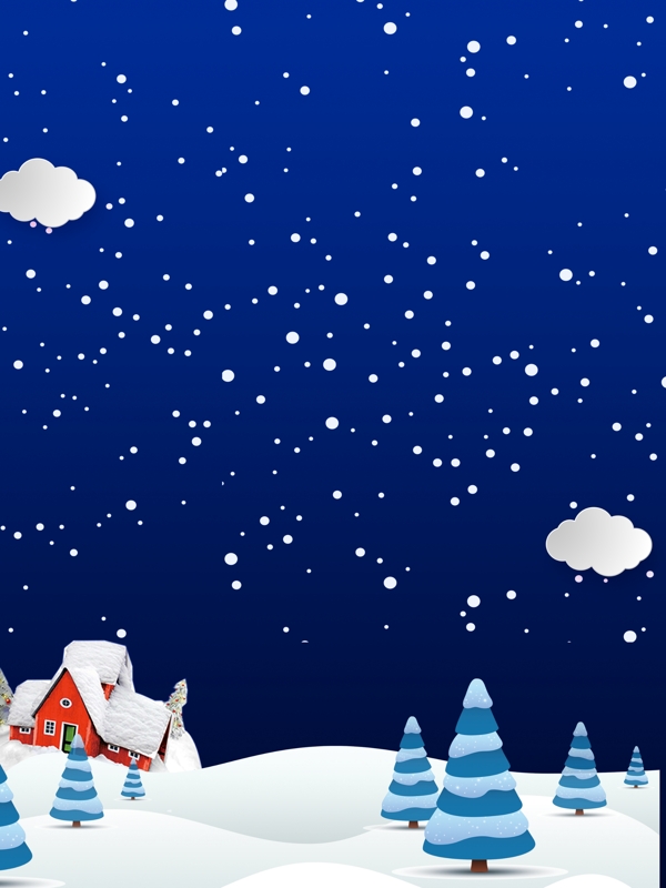 圣诞节雪地星空背景设计