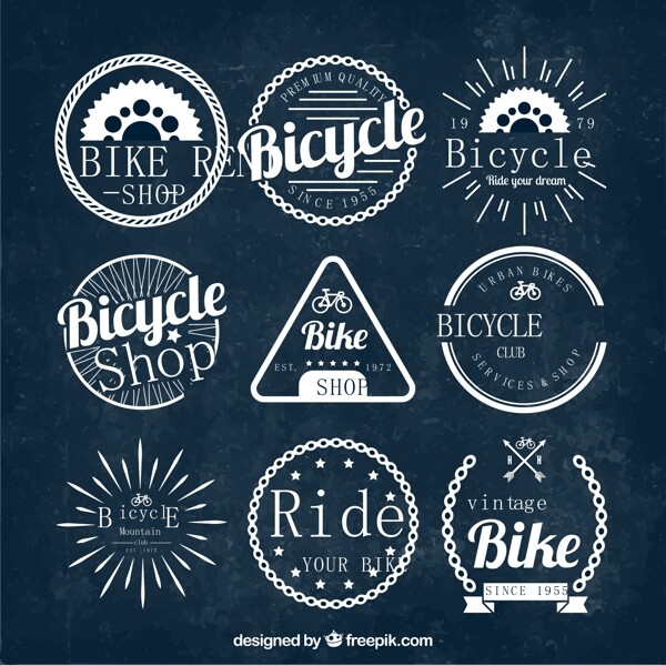 创意自行车徽章矢量设计