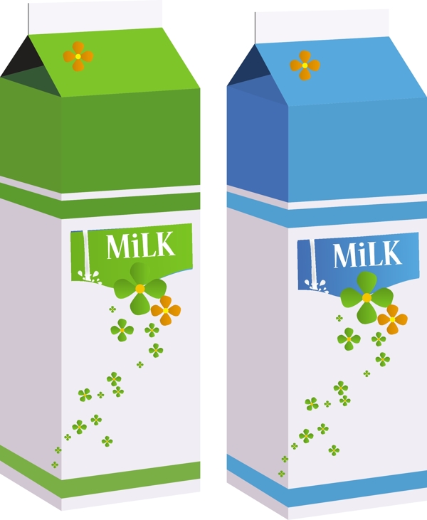 免费的牛奶盒向量