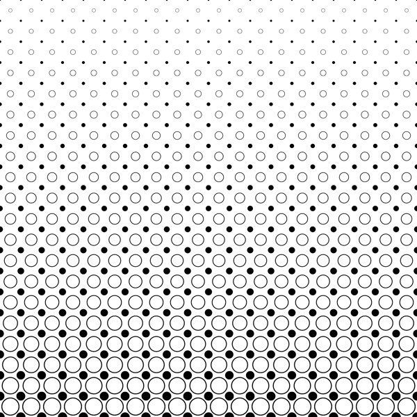 单色抽象圆形图案背景黑白和几何矢量设计