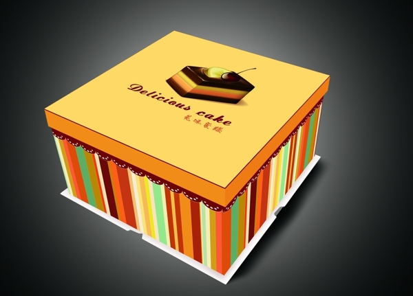 条纹蛋糕盒图片