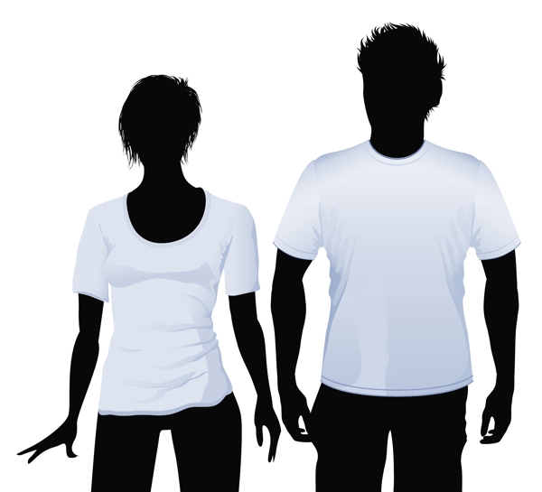T恤衫和黑色的轮廓的马球衬衫设计模板各种毛服饰向量