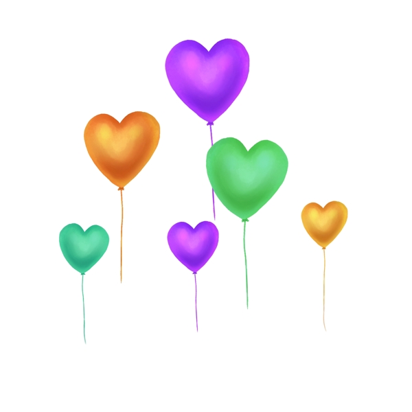 漂浮的气球漂浮的彩色爱心气球