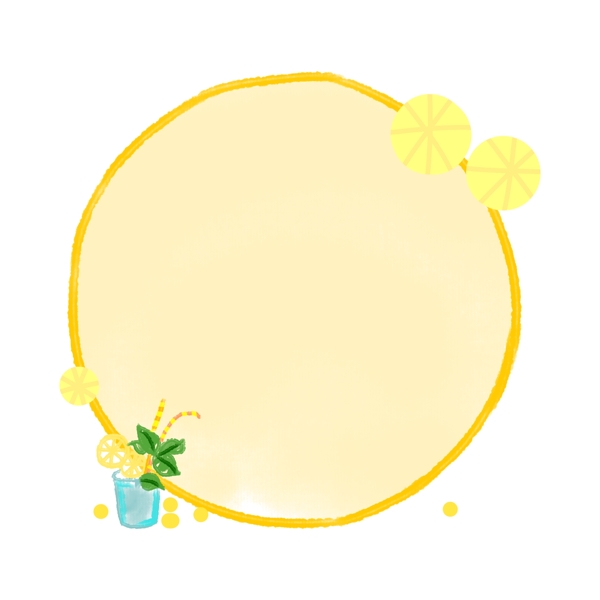圆形柠檬装饰边框
