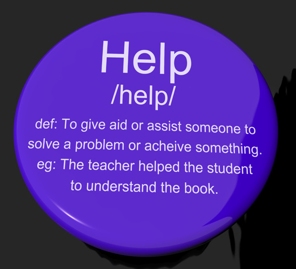 帮助定义按钮显示支持援助和服务
