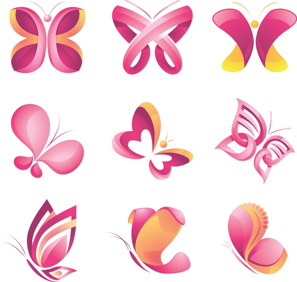 粉色蝴蝶logo图片