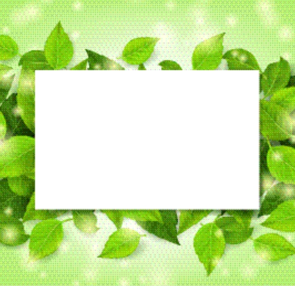 精美绿叶花纹边框设计矢量素材