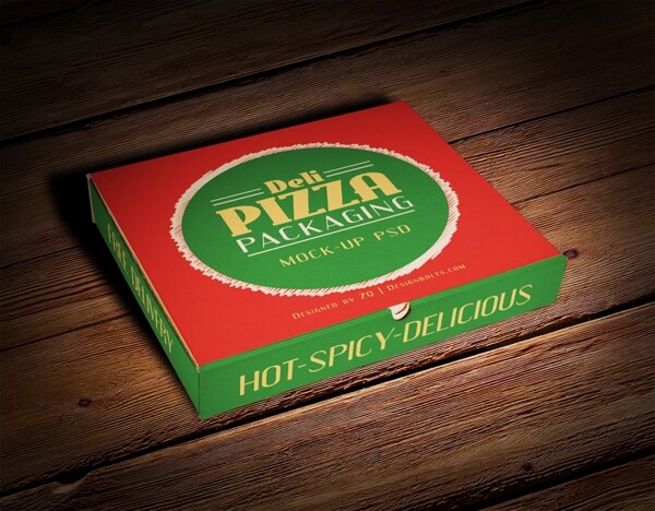 披萨包装盒PSD效果图模板