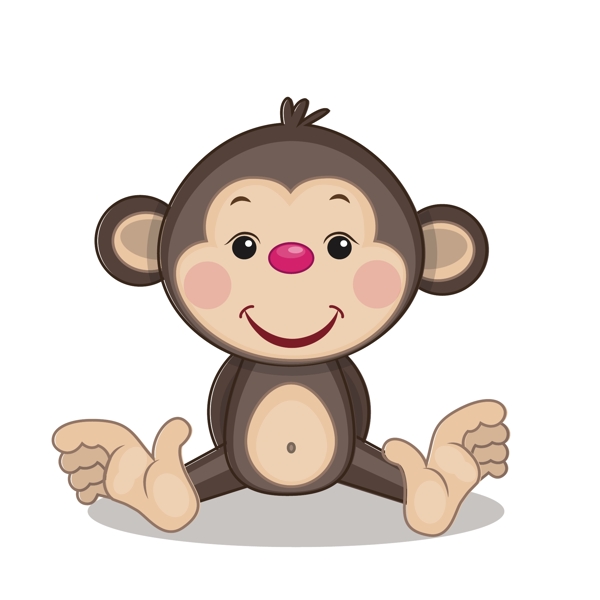 卡通可爱小猴子EPS