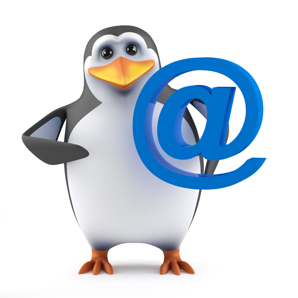 邮件符号与3D企鹅