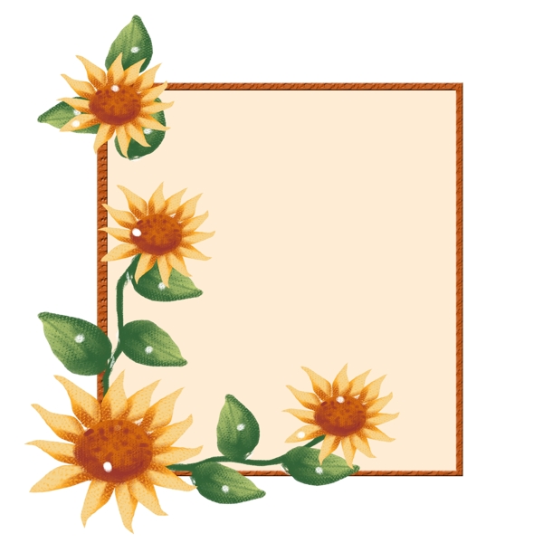 花朵边框向日葵png素材