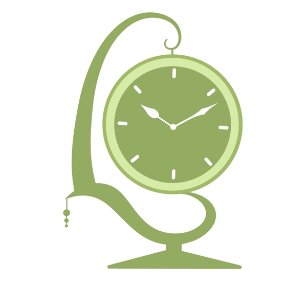 绿色钟表简约装饰免扣
