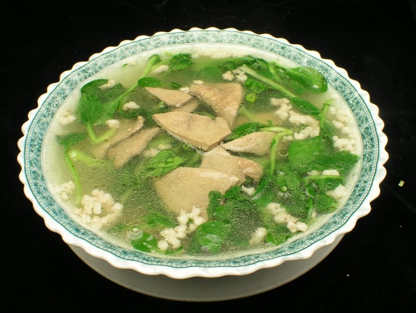 肉沫猪肝青菜汤