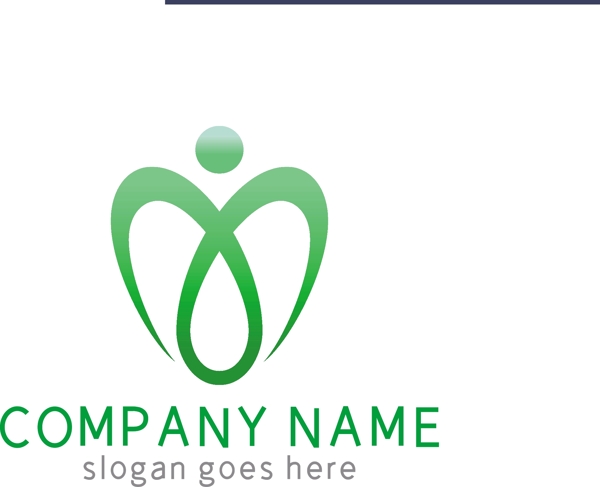 绿色人形字母创意广告人logo