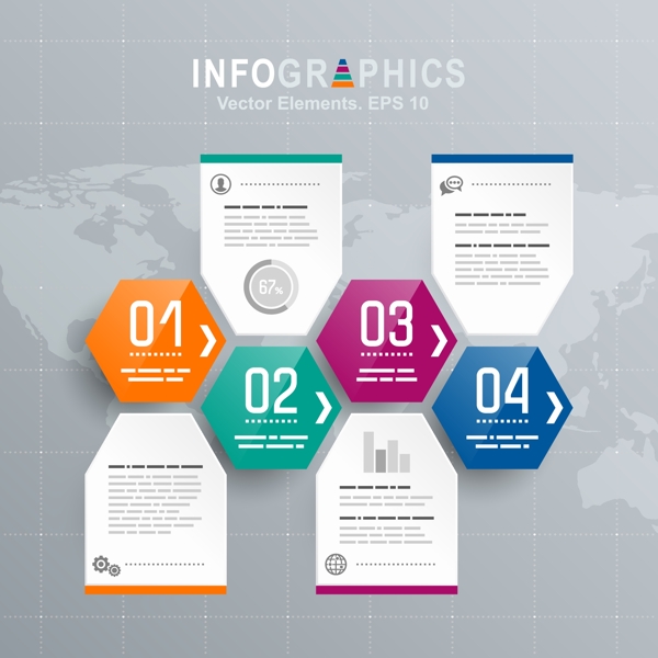 几何彩色图表矢量素材