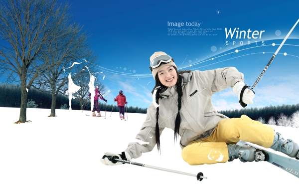 滑雪运动人物插图分层素材PSD格式0025