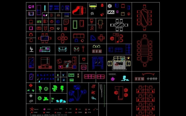 办公家具CAD图块图片