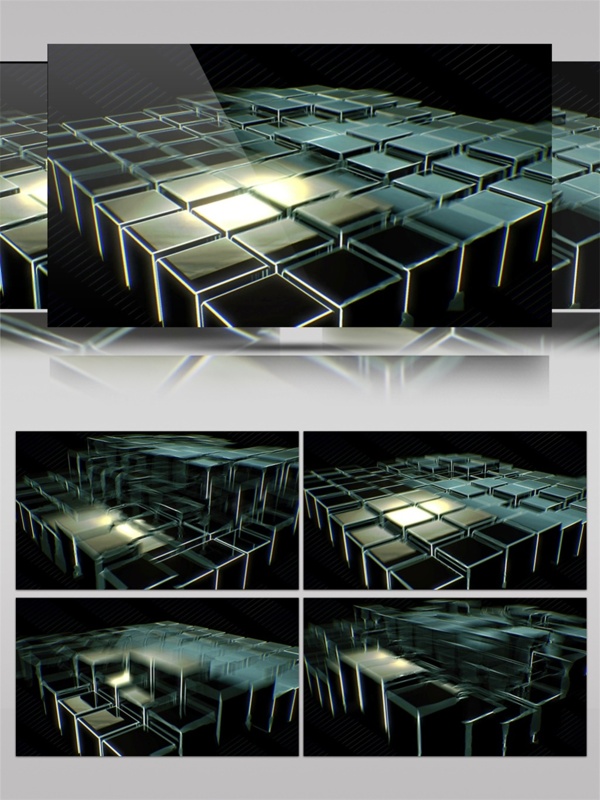 水晶方块舞台动态视频素材