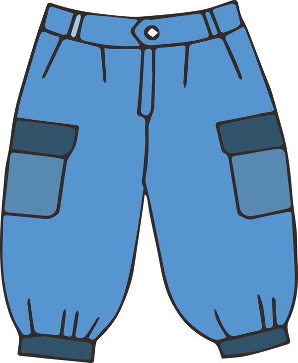 矢量蓝色设计短裤素材插画材料