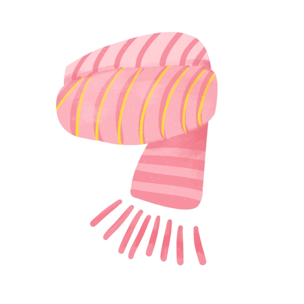 手绘粉色围巾插画