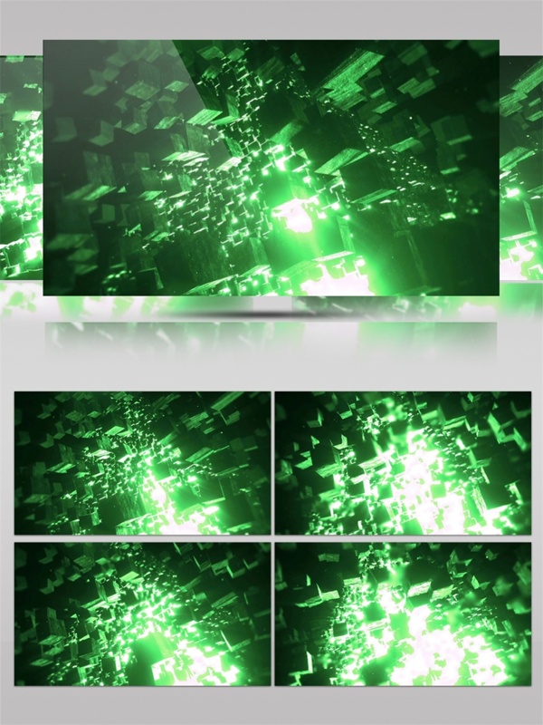 绿色闪电光束动态视频素材