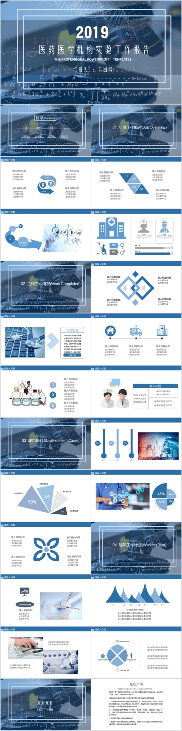 医药医学机构实验工作报告PPT模板