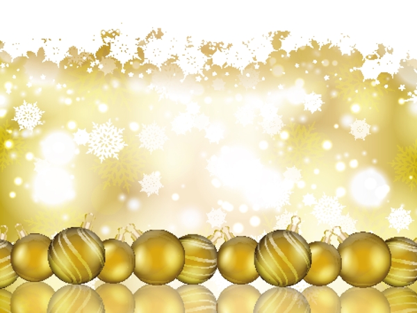 背景虚化的背景与金色的装饰品的圣诞