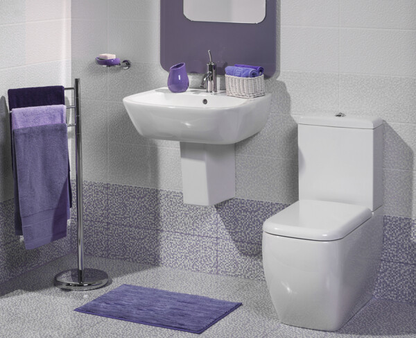 紫色风格浴室装修设计图片