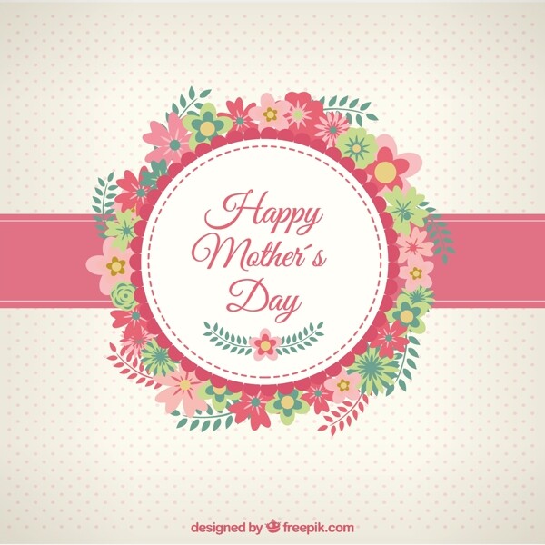 快乐的母亲节卡片与花